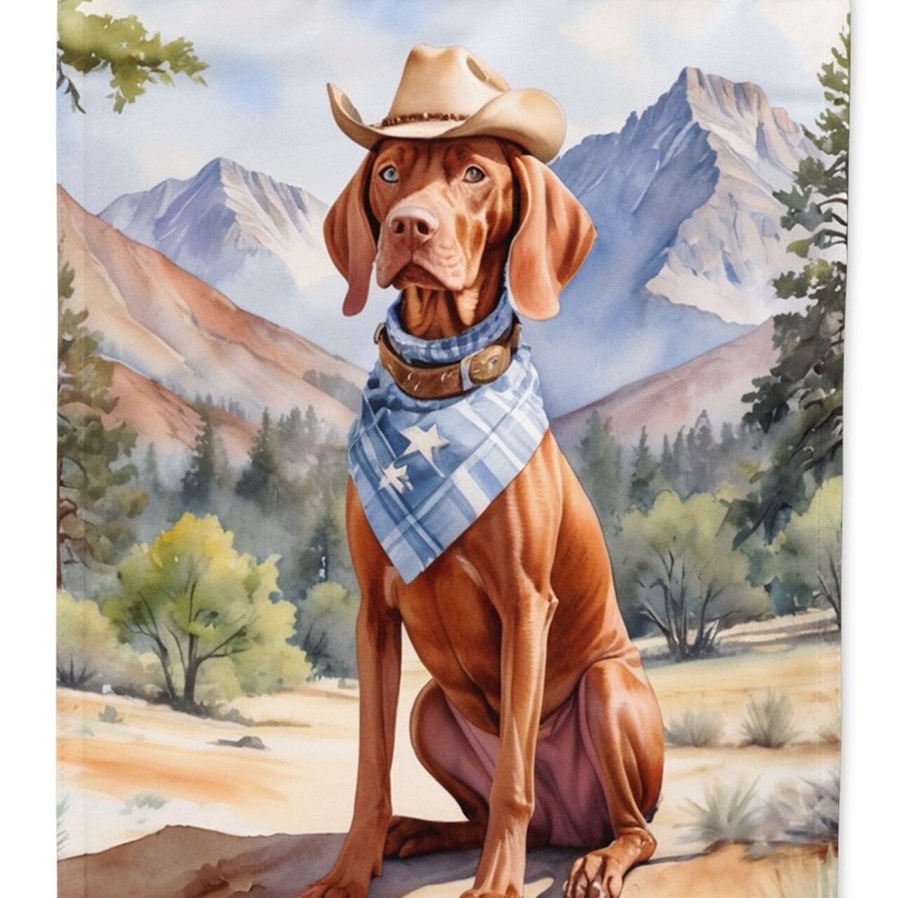 Edge Collections - 28" X 40" - Multicolor - Vizsla Cowboy Welcome Large Porch - 1 Piece